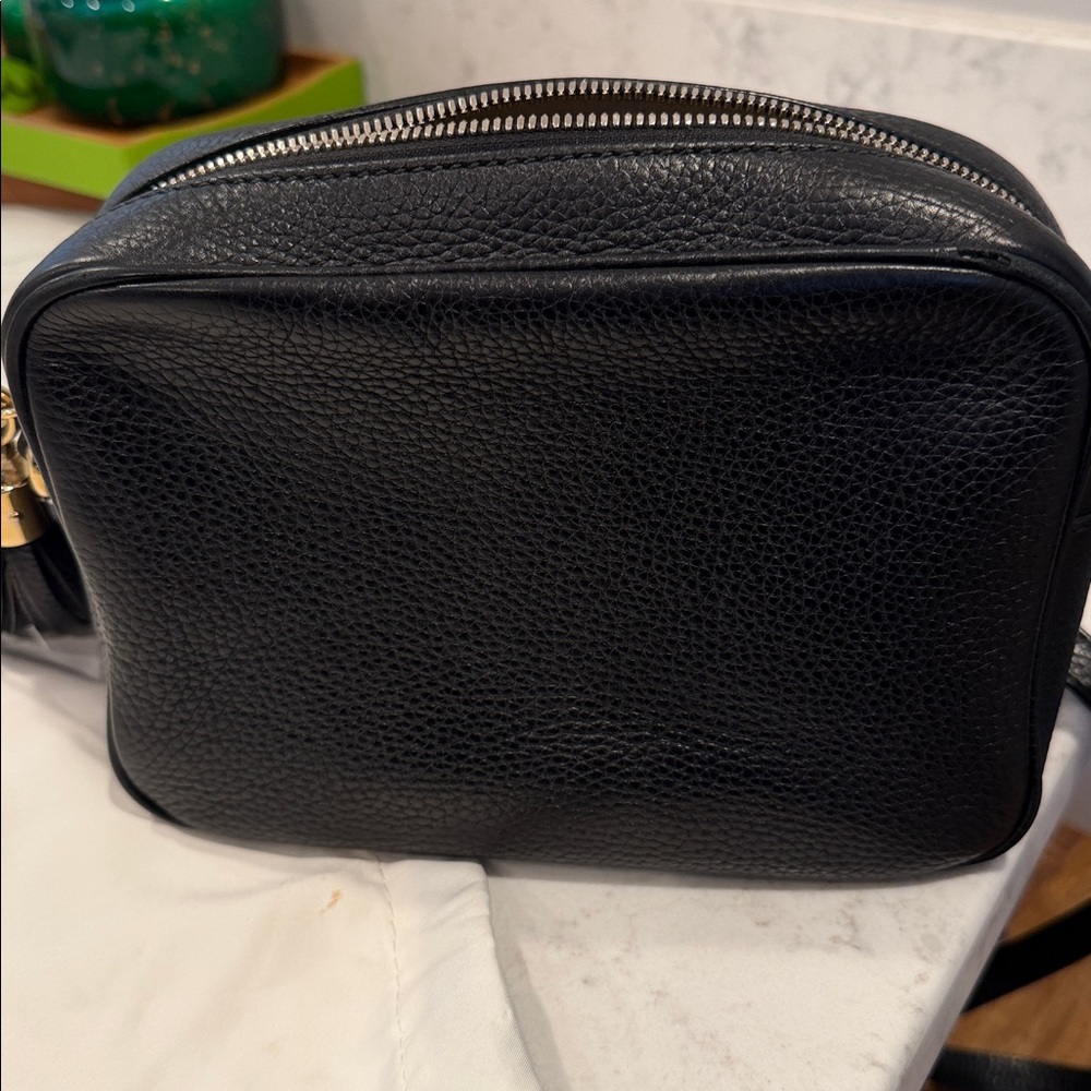 Gucci Soho Disco Black Leather Crossbody Bag With Tassel - Picture 12 of 16